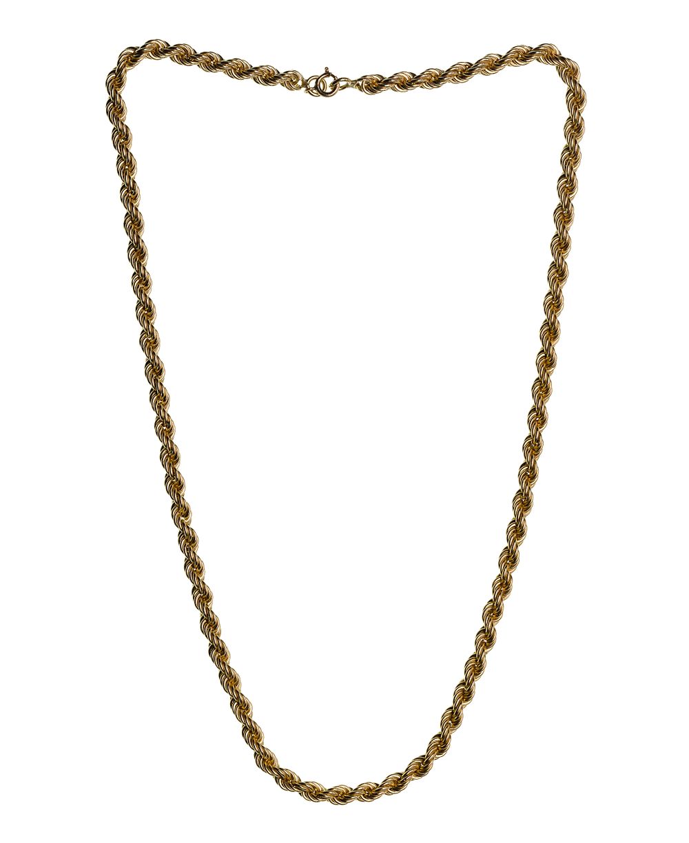 Lot 280: 14k Yellow Gold Twisted Rope Necklace
