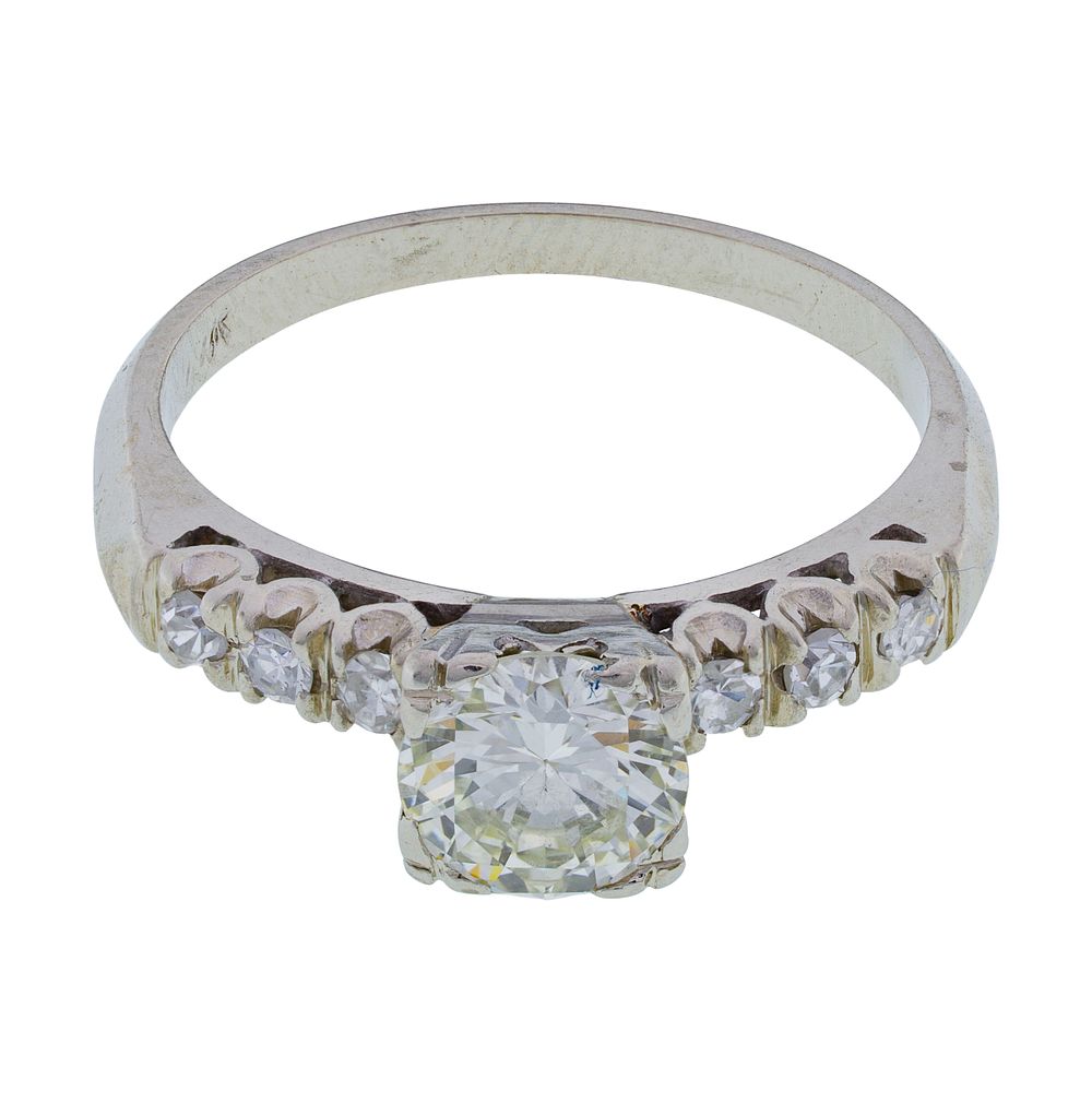 Lot 285: 14k White Gold and Diamond Ring