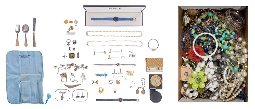 Lot 305: Gold, Sterling Silver and Costume Jewelry Assortment