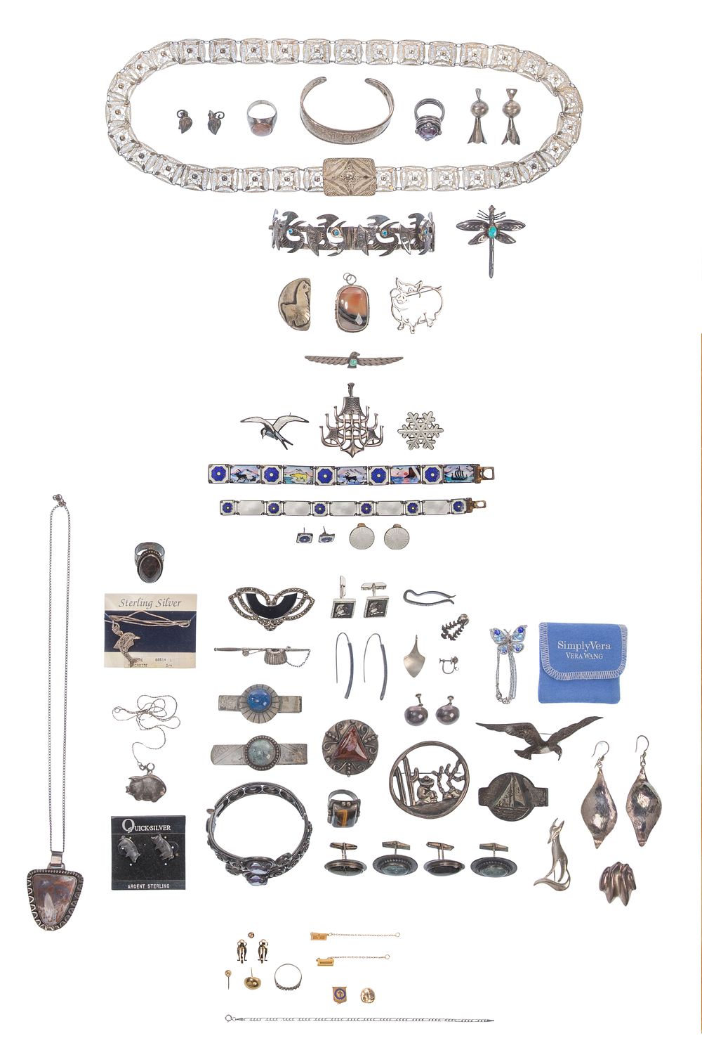 Lot 306: Gold, Sterling Silver, Rhinestone and Costume Jewelry Assortment