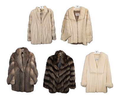 Andre Originals - Andre Originals Fur Coat Assortment (5) items including (2) white mink, (2) 