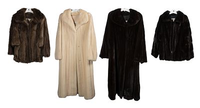 Andre Originals Fur Coat Assortment (4) items including a brown mink jacket, a full length 