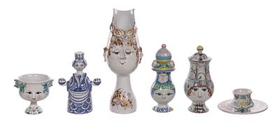 Bjorn Wiinblad - Bjorn Wiinblad (Danish, 1918-2006) Pottery Assortment (6) items including a 