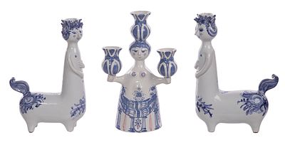 Bjorn Wiinblad - Bjorn Wiinblad (Danish, 1918-2006) Candle Holder Assortment (3) items including a 