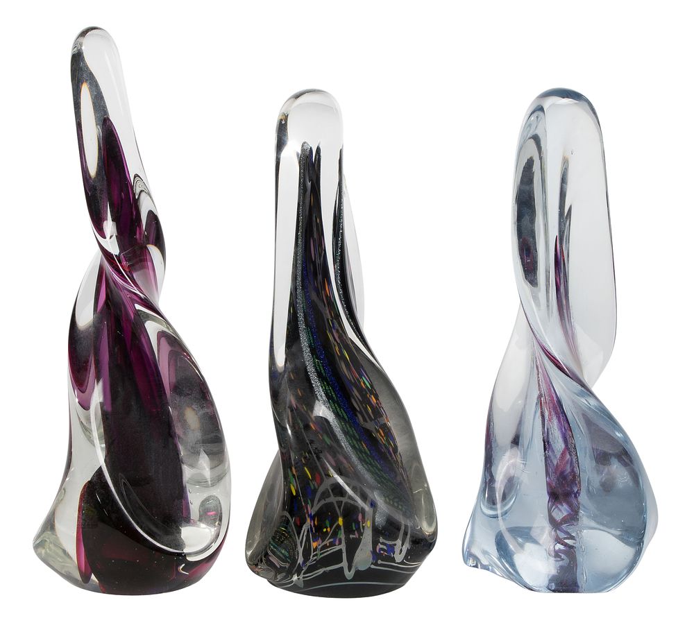Lot 349: Rollin Karg (American, b.1944) Art Glass Sculptures