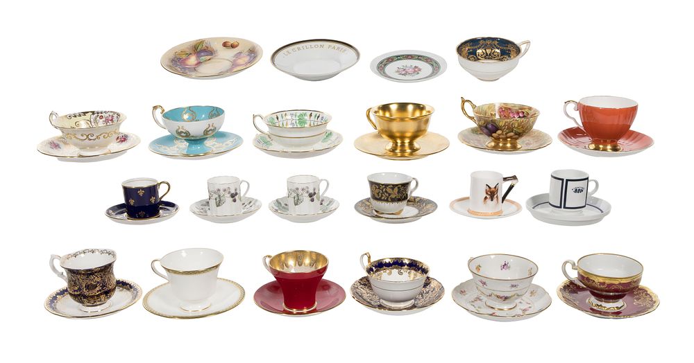 Lot 368: Porcelain Cup and Saucer Assortment