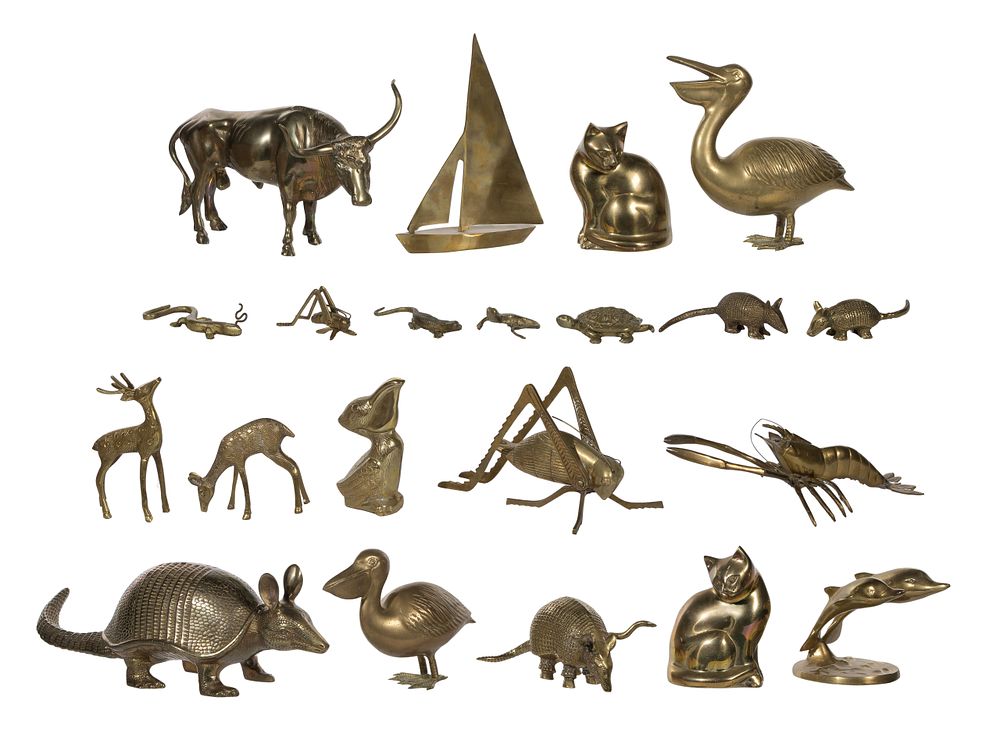 Lot 372: Brass Animal and Sailboat Assortment