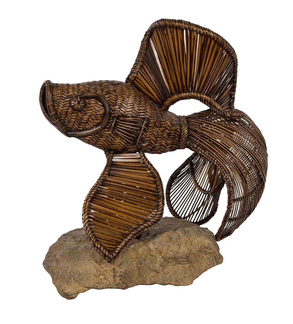 Lot 389: Wicker Fish Sculpture
