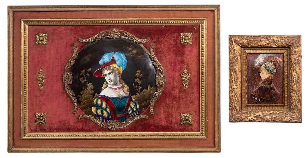 Lot 394: Enameled Plaques