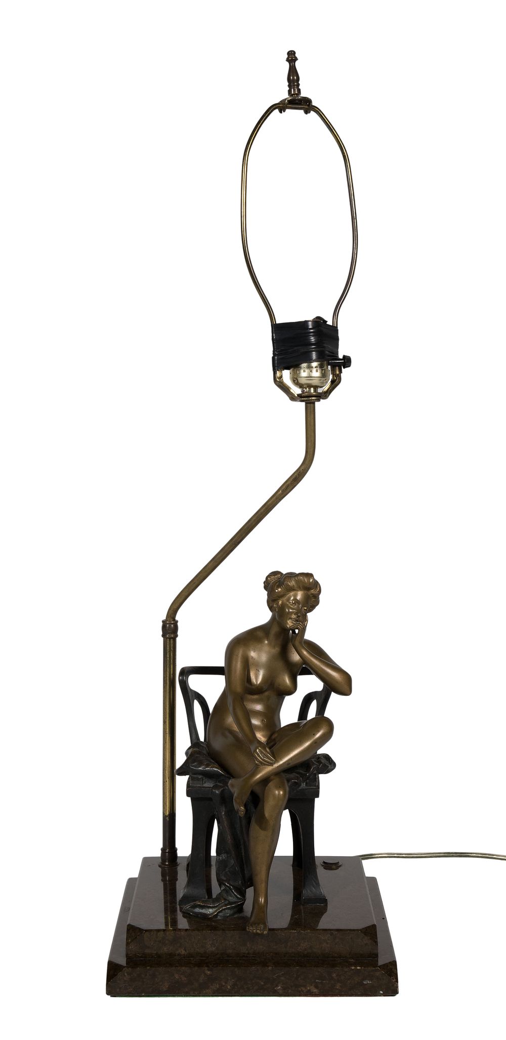 Lot 405: After Armand Godard (French, 1824-1887) Bronze Sculptural Table Lamp