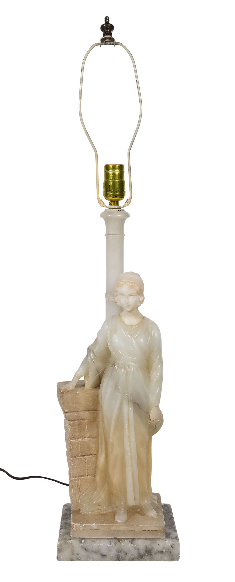 Lot 406: Alabaster Sculptural Table Lamp