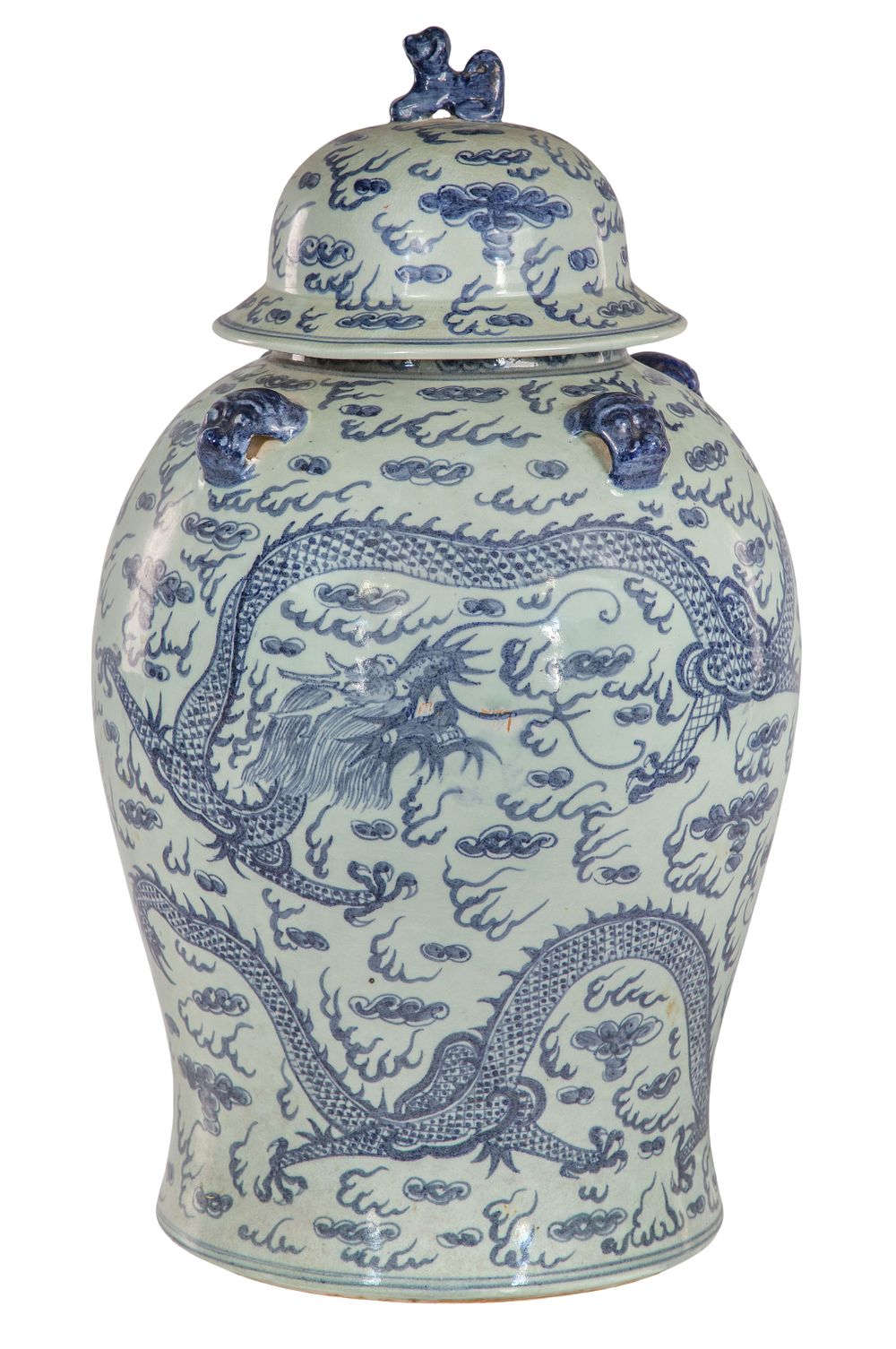 Lot 447: Chinese Blue and White Porcelain Covered Jar
