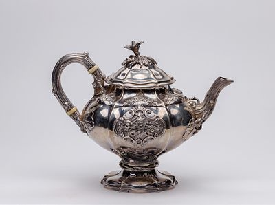 Alexandre-Auguste - Alexandre-Auguste Turquet Sterling Silver Teapot Having Alexandre-Auguste 