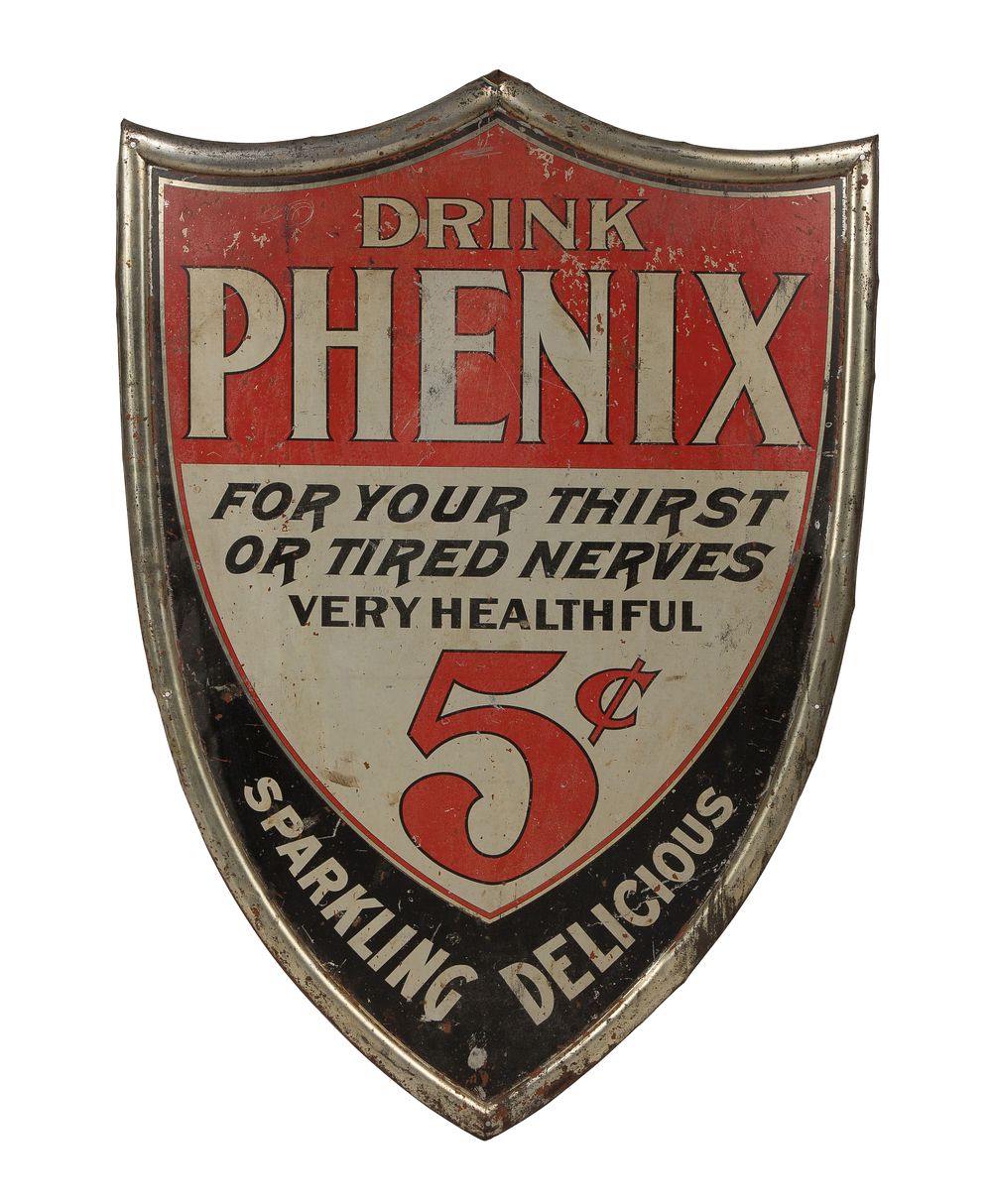 Lot 481: Drink Phenix Tin Advertising Sign