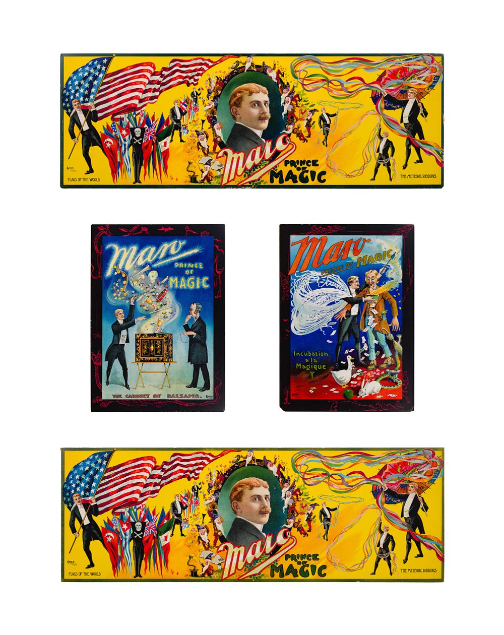 Lot 482: Maro (Walter Truman Best, 1868-1908) 'Prince of Magic' Lithograph Window Card / Poster Assortment