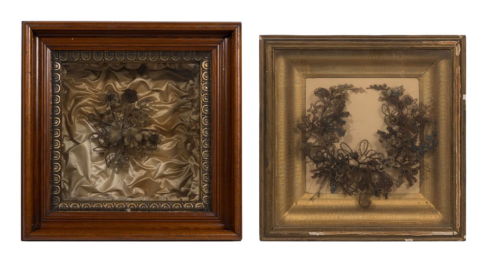 Lot 489: Victorian Hair Wreaths