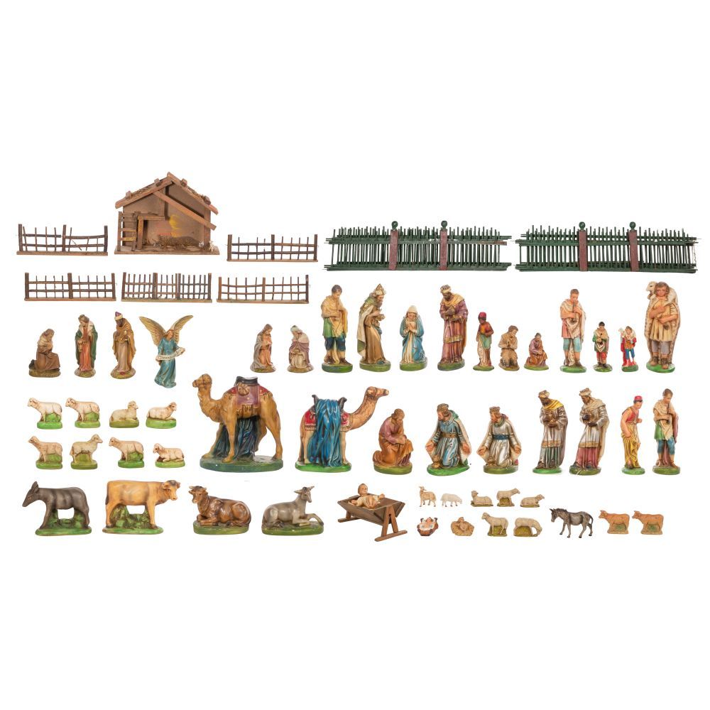 Lot 495: Chalkware Christmas Nativity Assortment