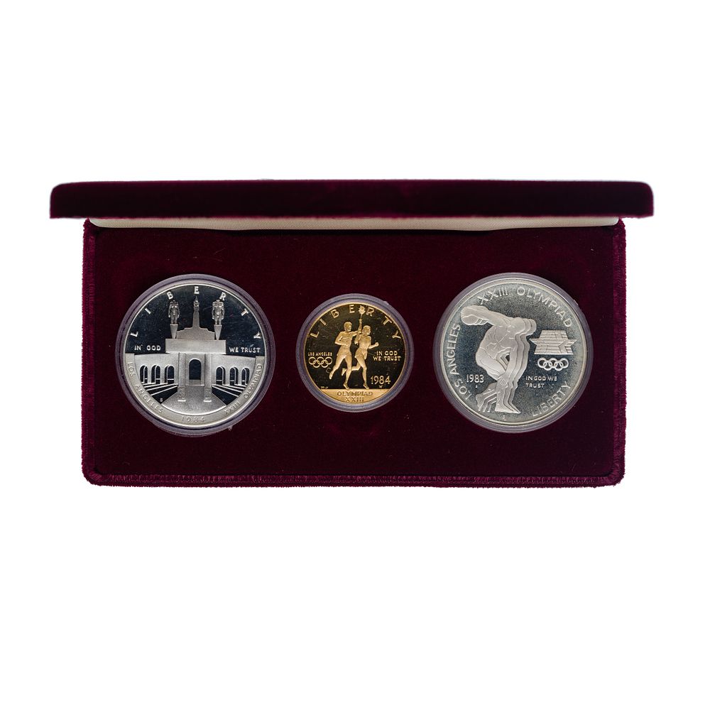 Lot 555: 1984 U.S. Olympic Gold and Silver Proof Set