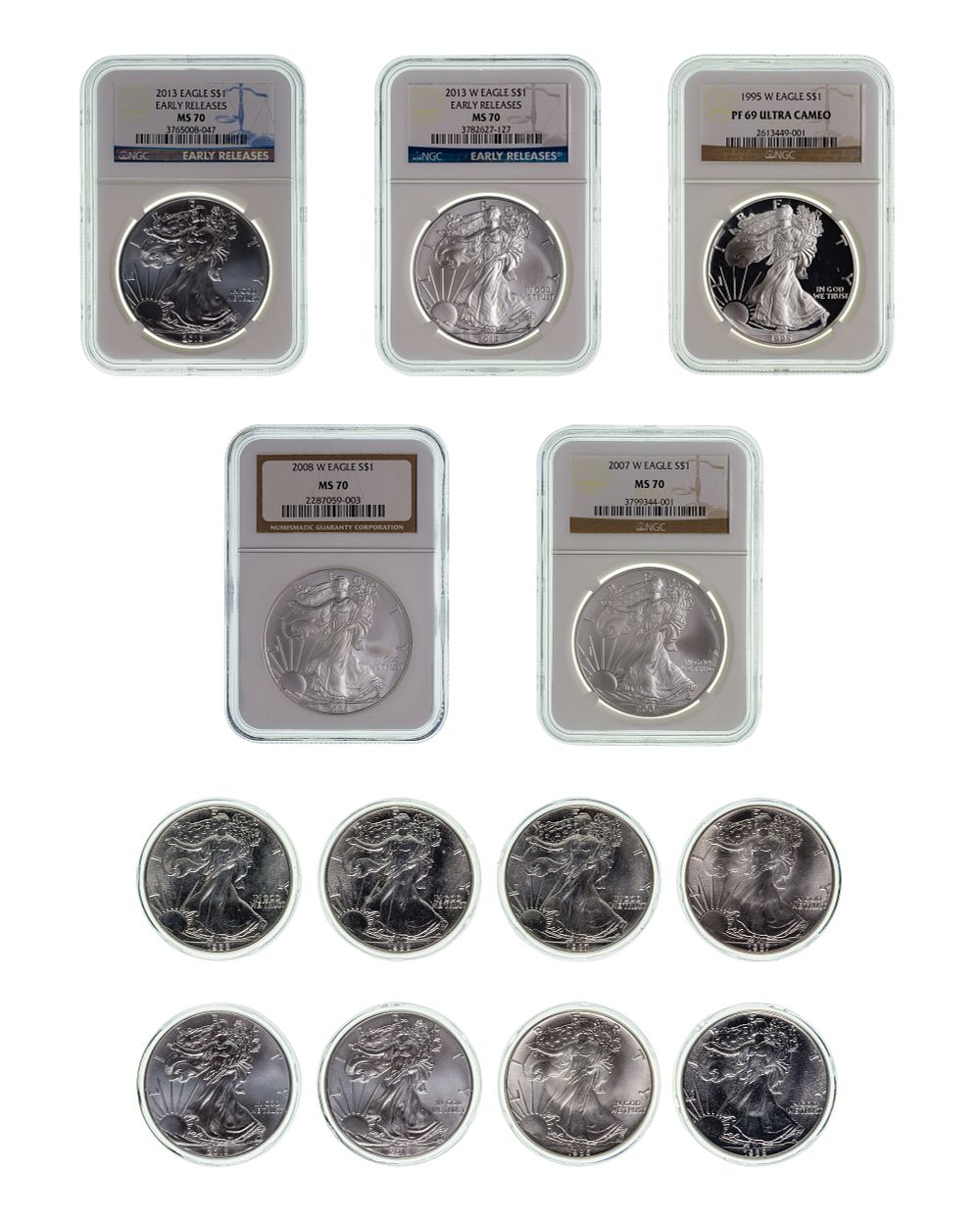 Lot 558: American Eagle $1 Collection