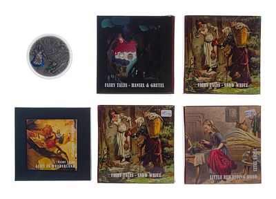 Cook Islands Fairy Tales Silver Rounds (5) limited edition rounds, each 3-ozt, including Hansel 