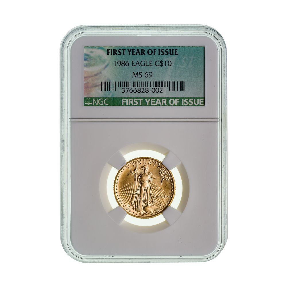 Lot 569: 1986 $10 Gold Eagle MS-69 NGC
