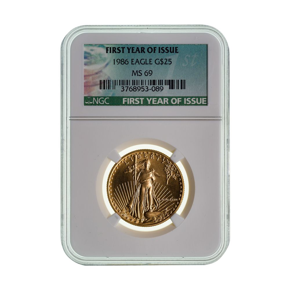 Lot 570: 1986 $25 Gold Eagle MS-69 NGC