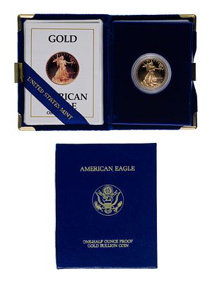 1990 $25 Gold Eagle Proof Including original packaging Property from: an Estate, LaGrange 