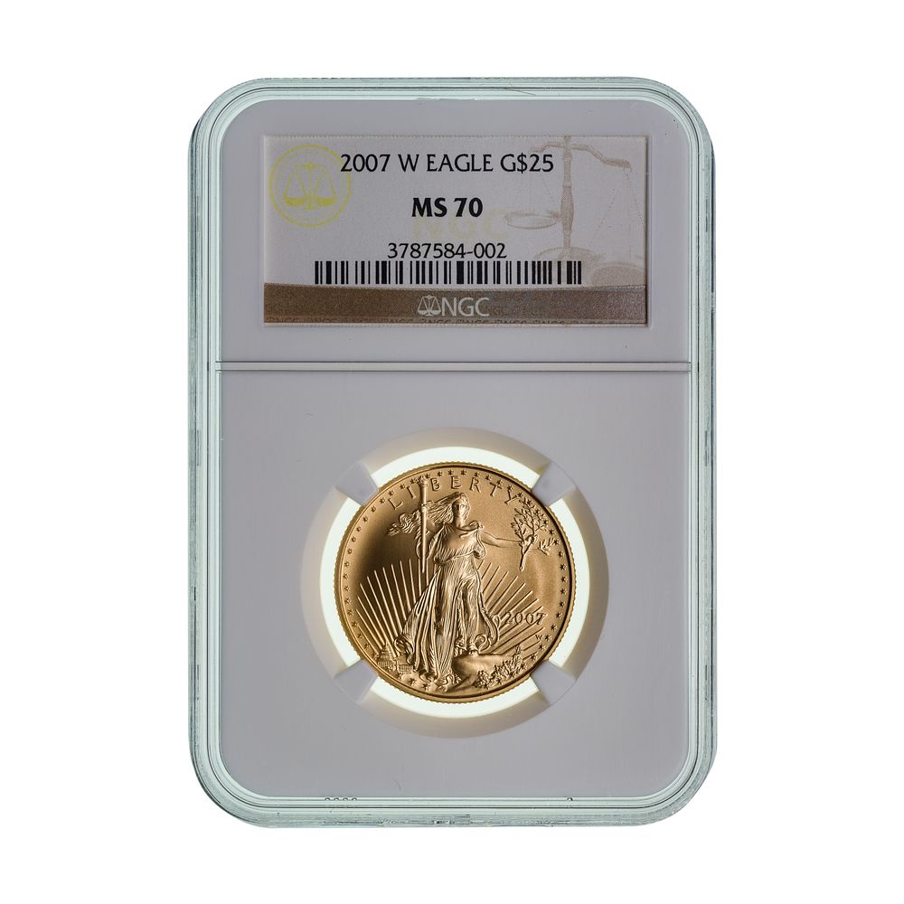 Lot 585: 2007-W $25 Gold Eagle MS-70 NGC
