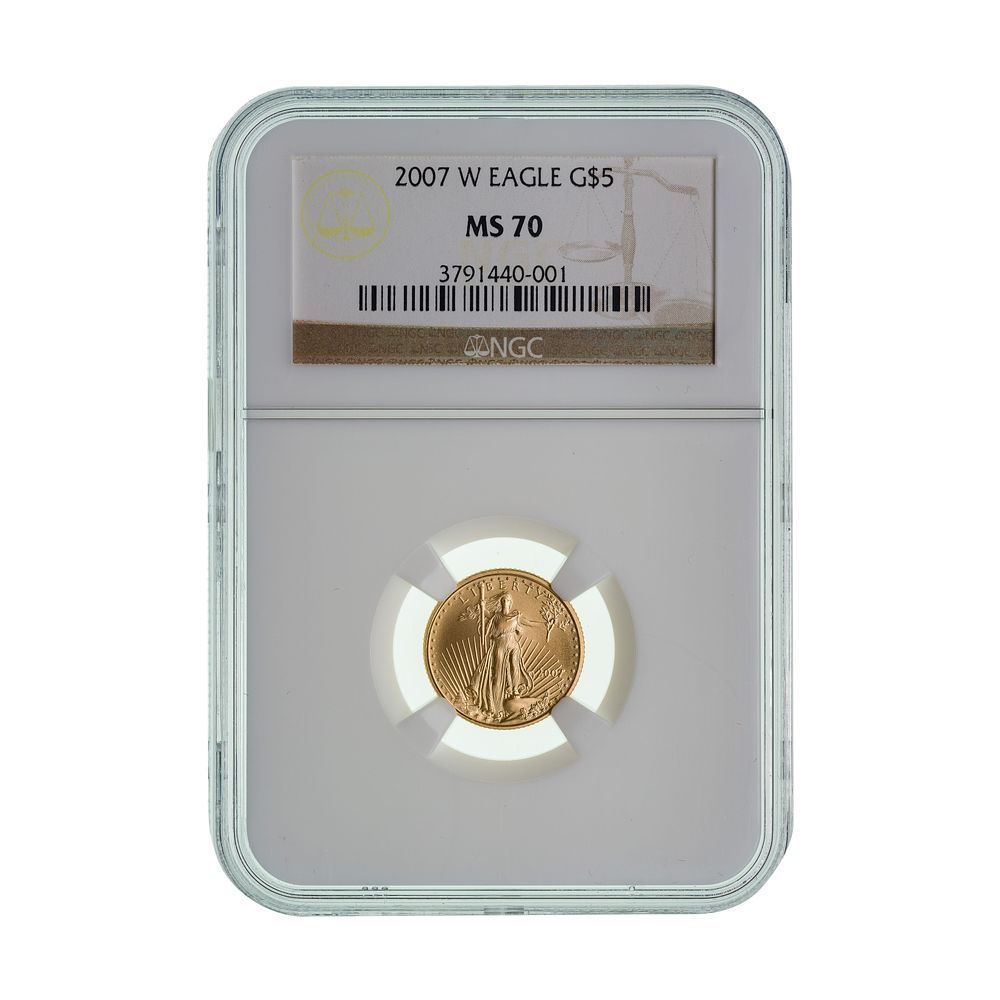 Lot 586: 2007-W $5 Gold Eagle MS-70 NGC