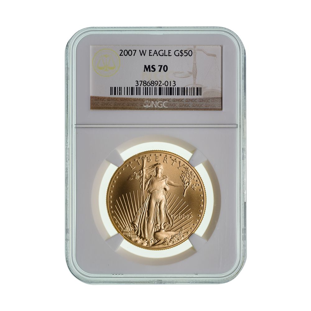 Lot 587: 2007-W $50 Gold Eagle MS-70 NGC