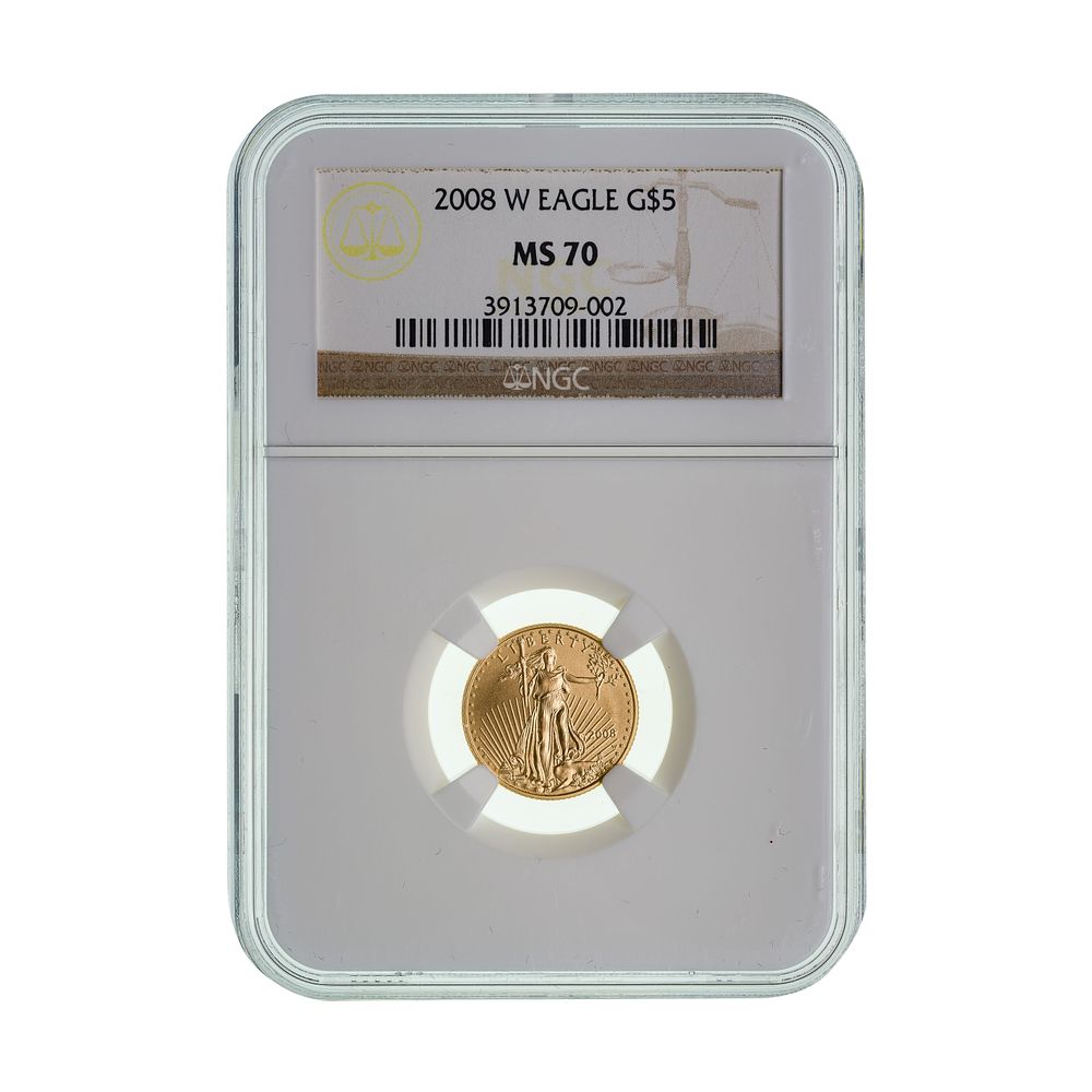 Lot 590: 2008-W $5 Gold Eagle MS-70 NGC