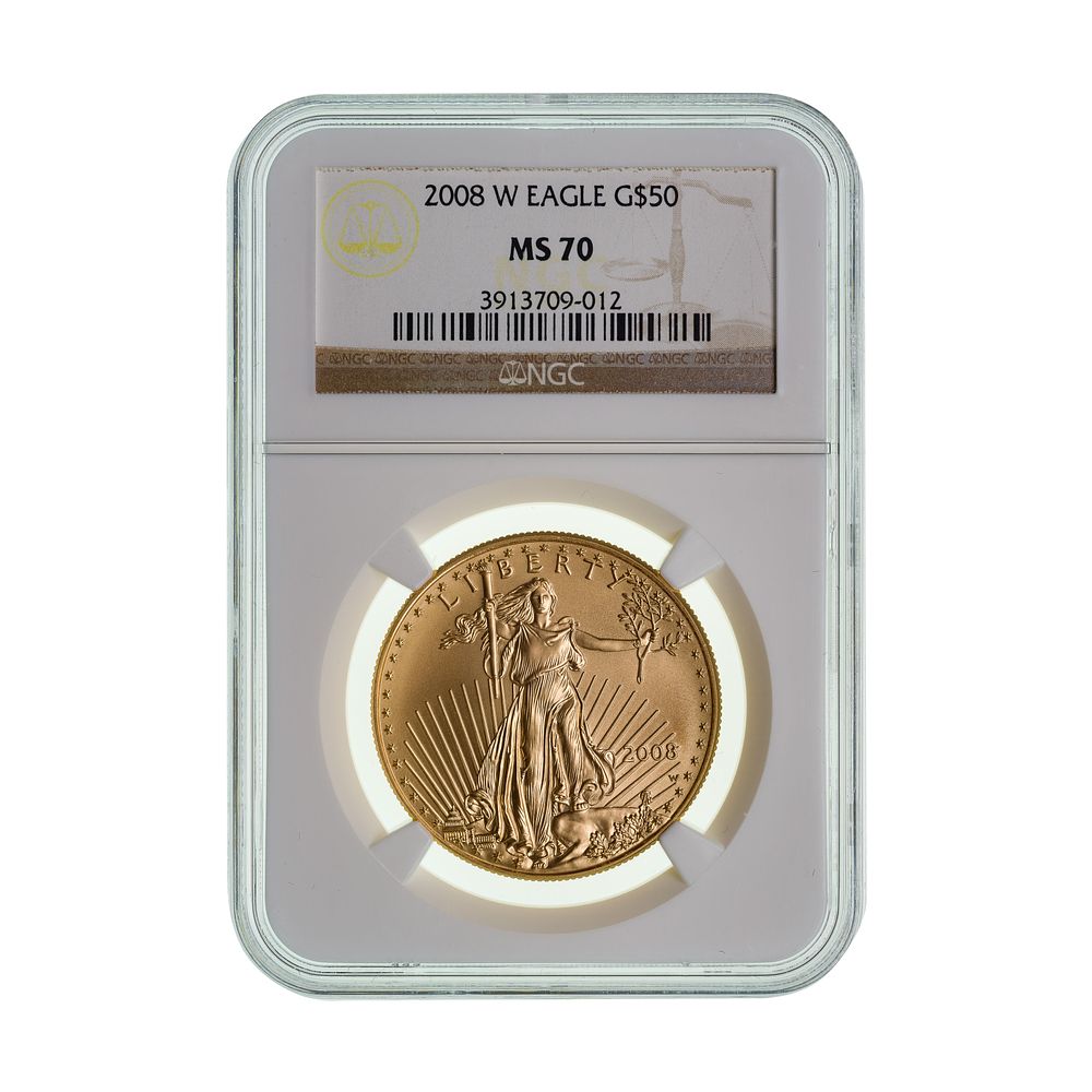Lot 591: 2008-W $50 Gold Eagle MS-70 NGC