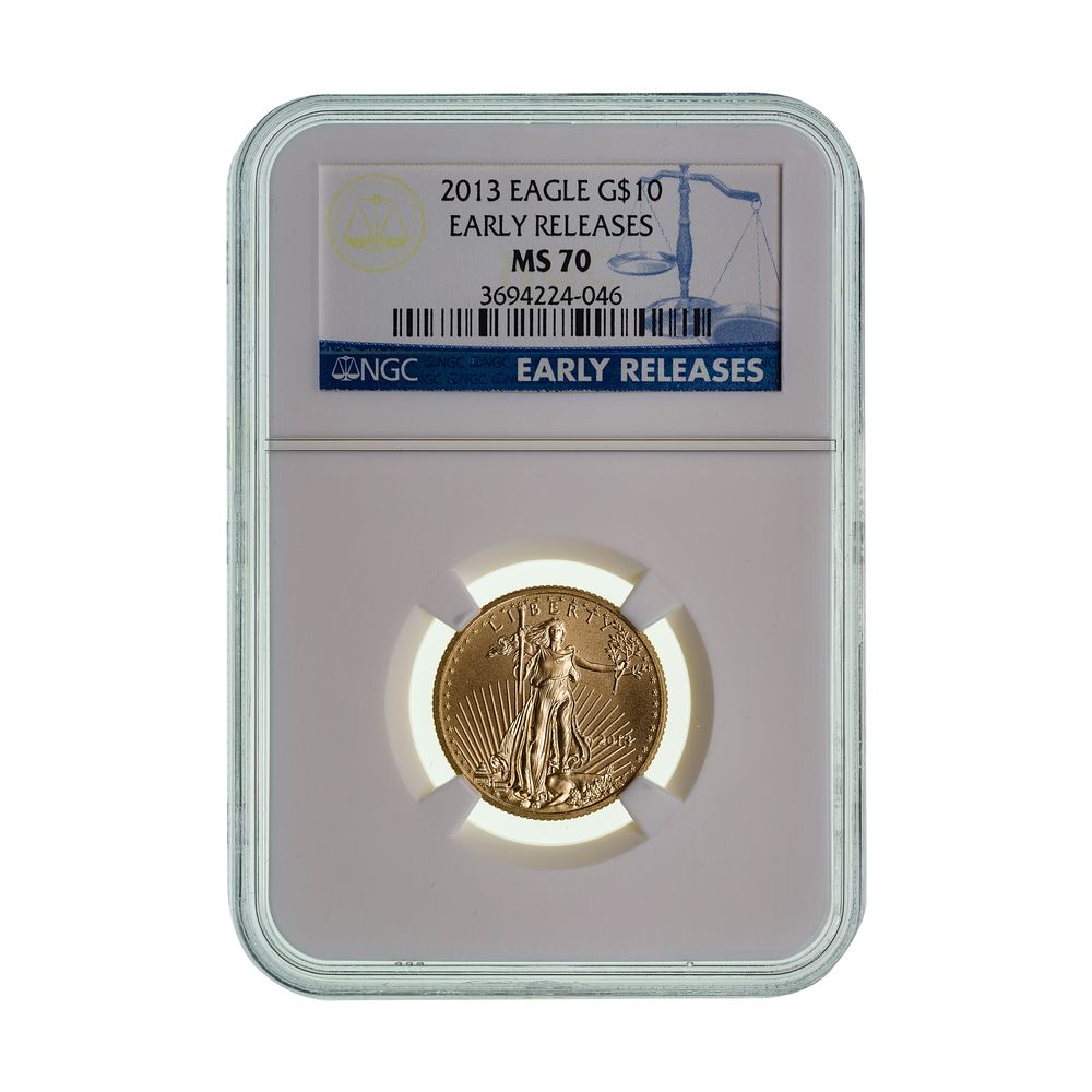 Lot 593: 2013 $10 Gold Eagle MS-70 NGC