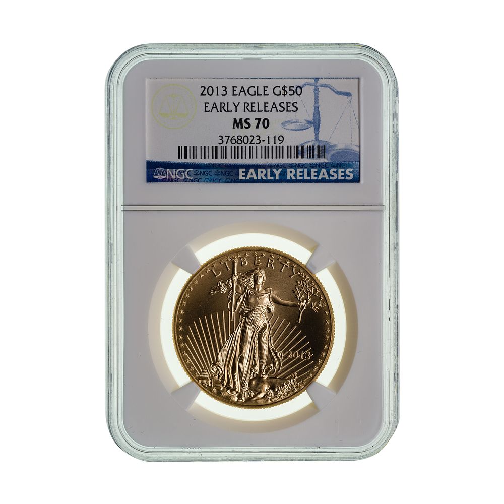 Lot 596: 2013 $50 Gold Eagle MS-70 NGC