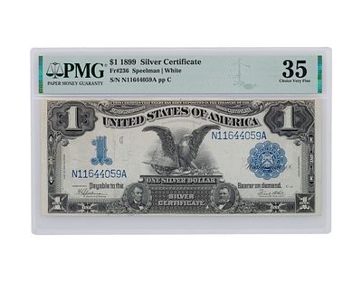 1899 $1 'Black Eagle' Silver Certificate VF-35 PMG Fr#236 Property from: a Private Collector 