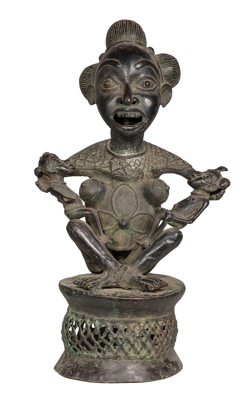 Lot 622: African Bamileke Bronze Figure