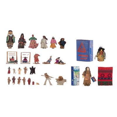Native American and Ethnographic Doll Assortment (26) total items including (2) weavers, (2) 