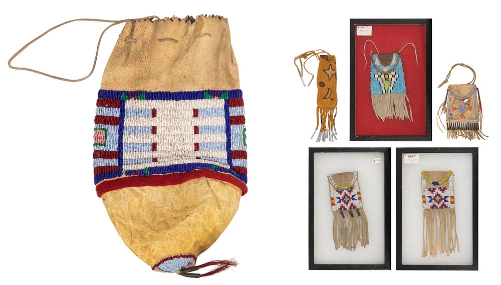 Lot 662: Native American Medicine and Beaded Bag Assortment