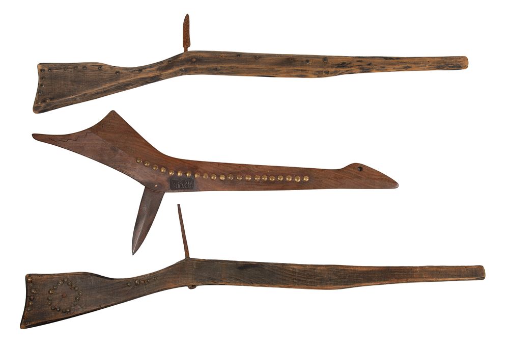 Lot 668: Native American Gunstock Style War Clubs