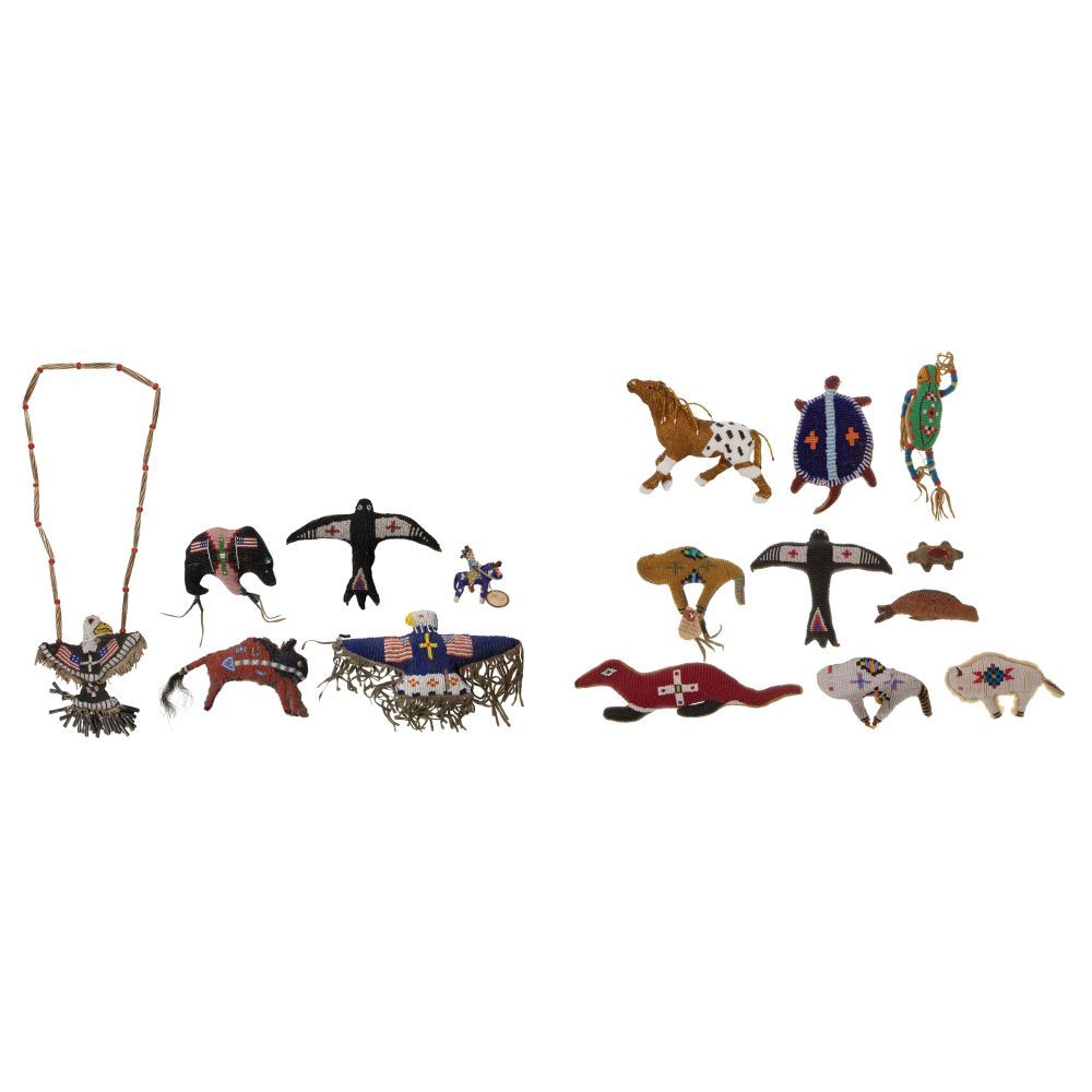 Lot 677: Native American Beaded Animal Fetish Assortment