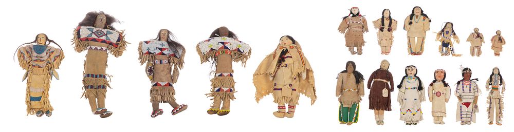 Lot 710: Native American Leather Doll Assortment