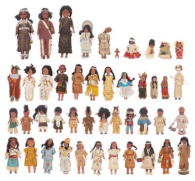 Native American Doll Assortment (45) items in various materials and dress Property from: an 
