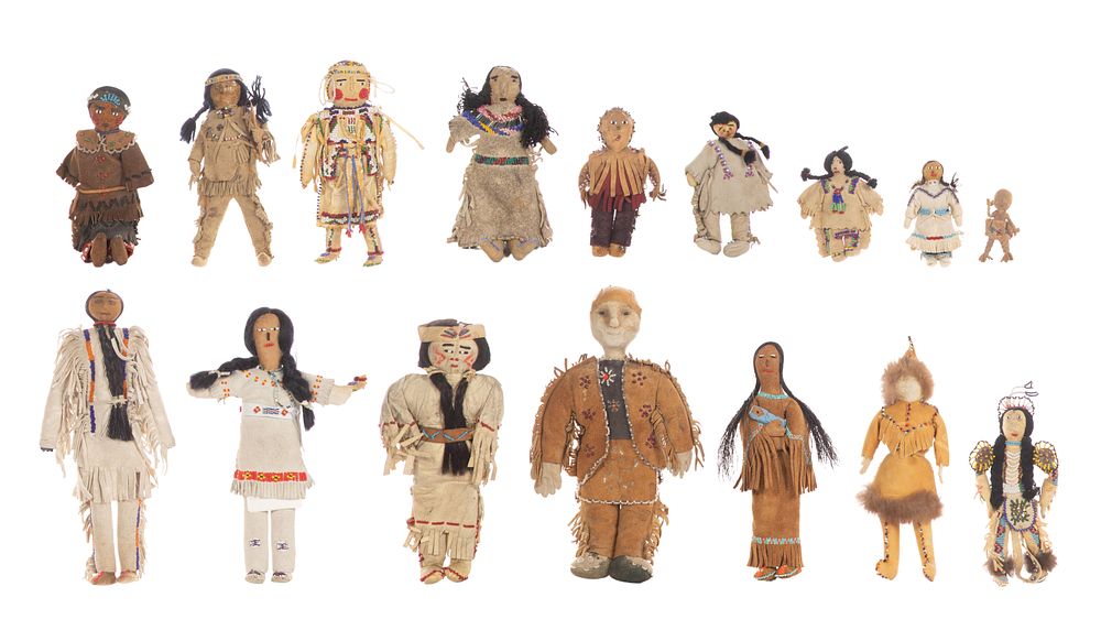 Lot 715: Native American Leather Doll Assortment
