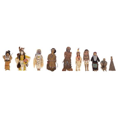 Native American Doll Assortment (10) items having various designs and fringe Property from: an 