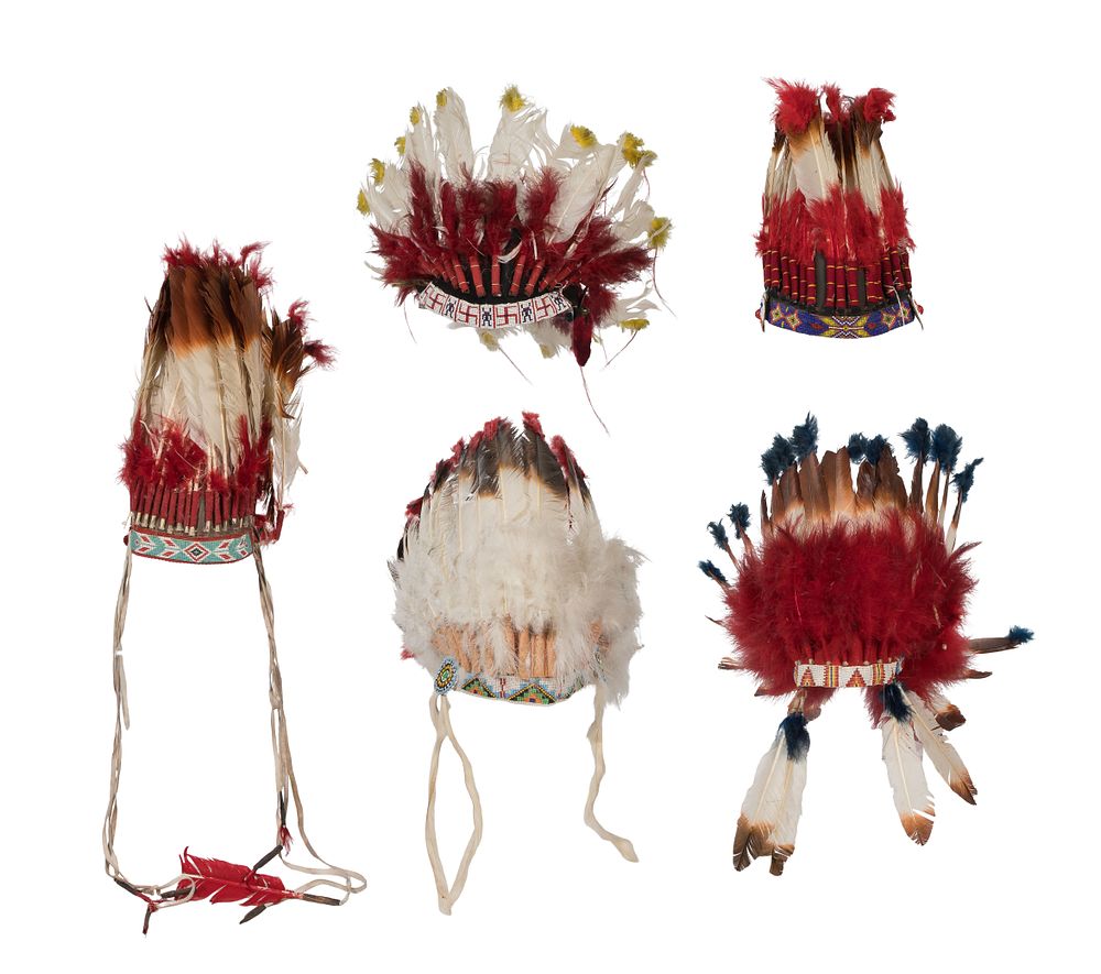 Lot 732: Native American Beaded Headdress Assortment