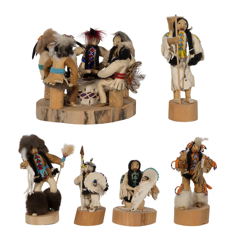 Lot 736: Cecelia Ottogary (Shosone, 1938-2003) and Family Signed Figurine Assortment