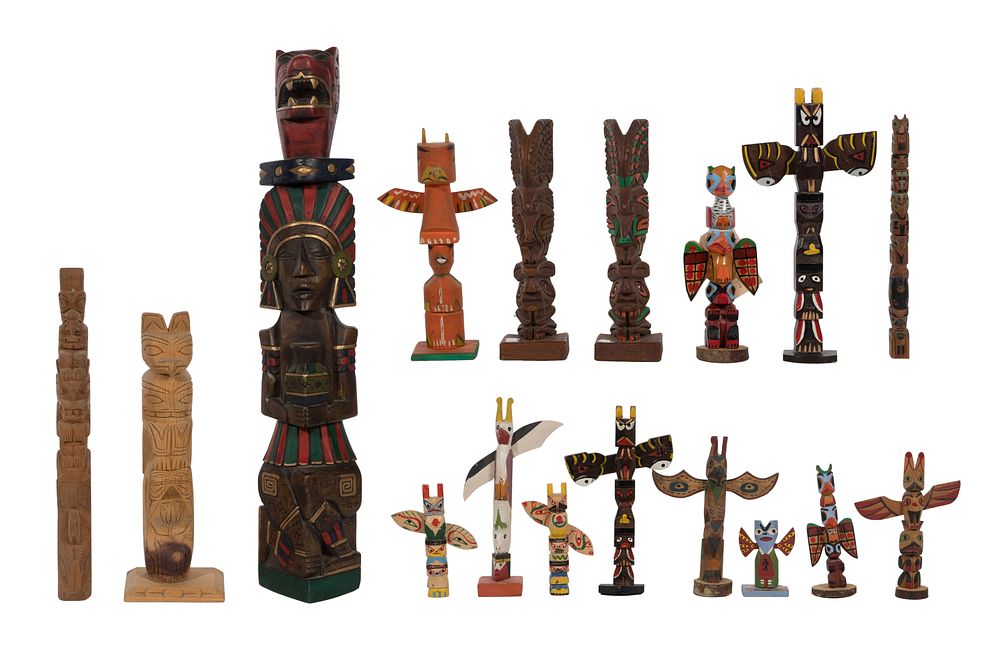 Lot 739: Native American Northwest Coast Style Totem Pole Assortment