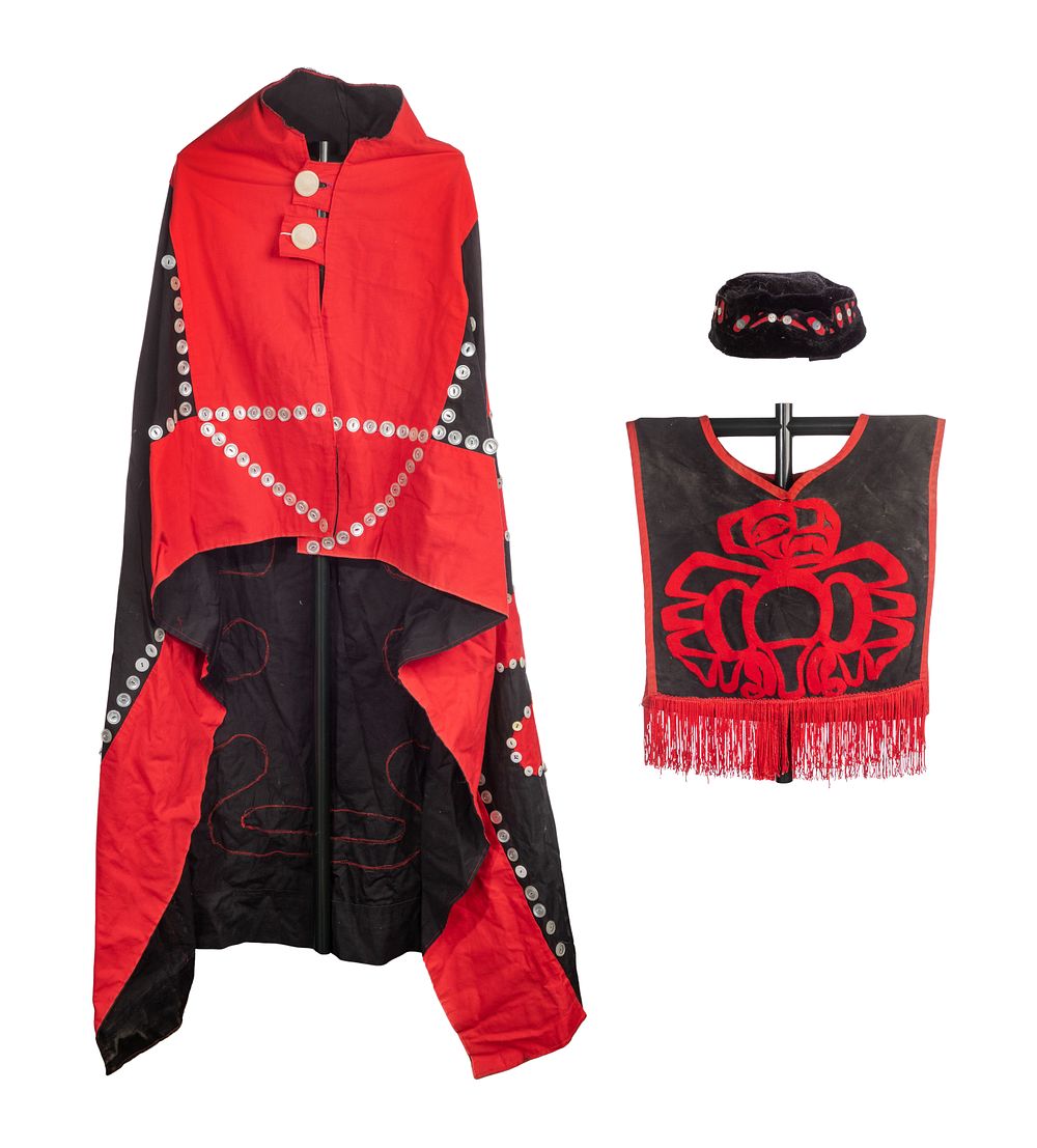 Lot 751: Northwest Coast Haida Regalia Button Outfit