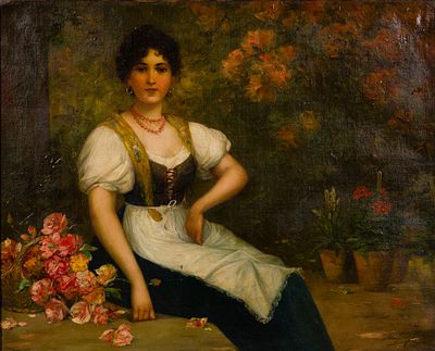 Joseph Suss - Josef Suss (Austrian, 1867-1937) Oil on Canvas Undated, signed, portrait of a seated 