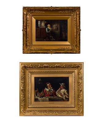 Pompeo Massani - Pompeo Massani (Italian, 1850-1920) Oil on Canvas (2) total items including an 